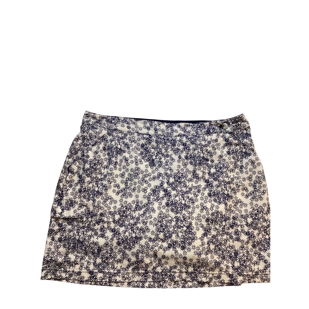 Columbia PFG Omni-Freeze Skort Womens 8 Navy White Floral Starburst Performance‎